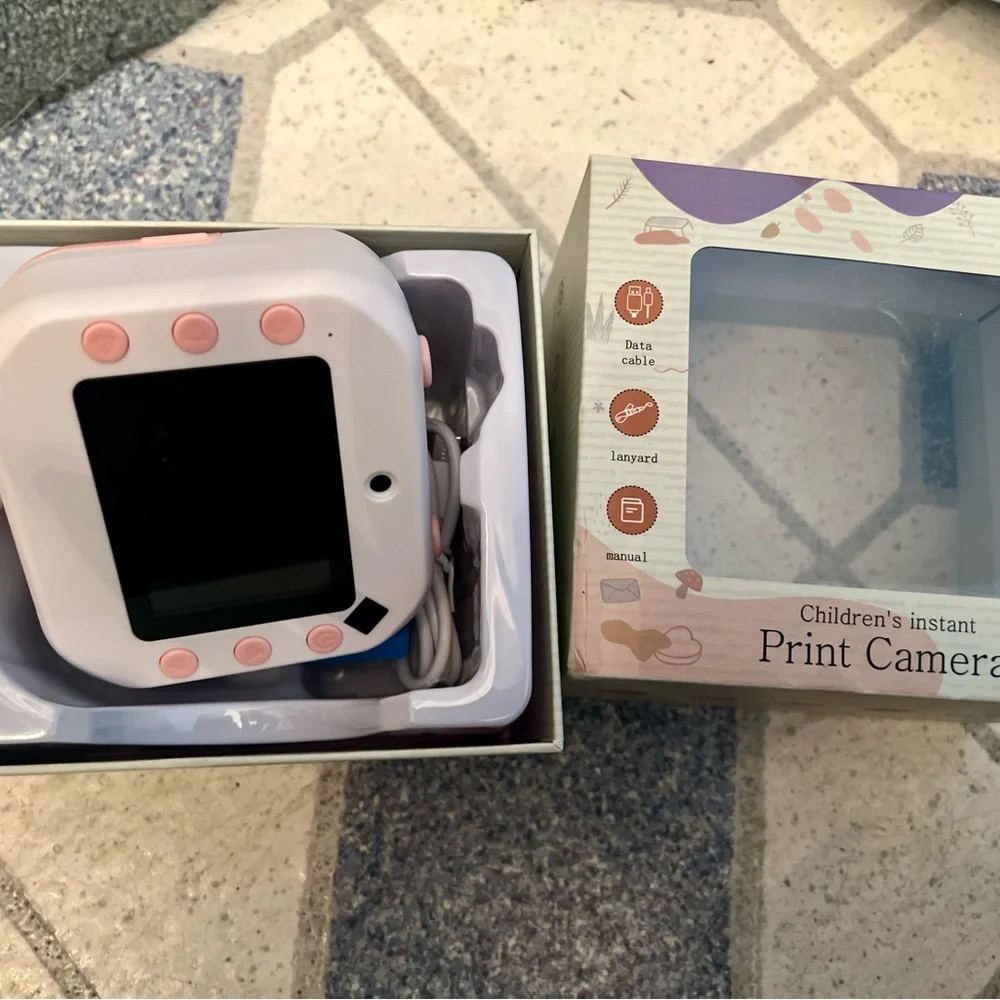 Kids Instant Print Camera - Pink & White